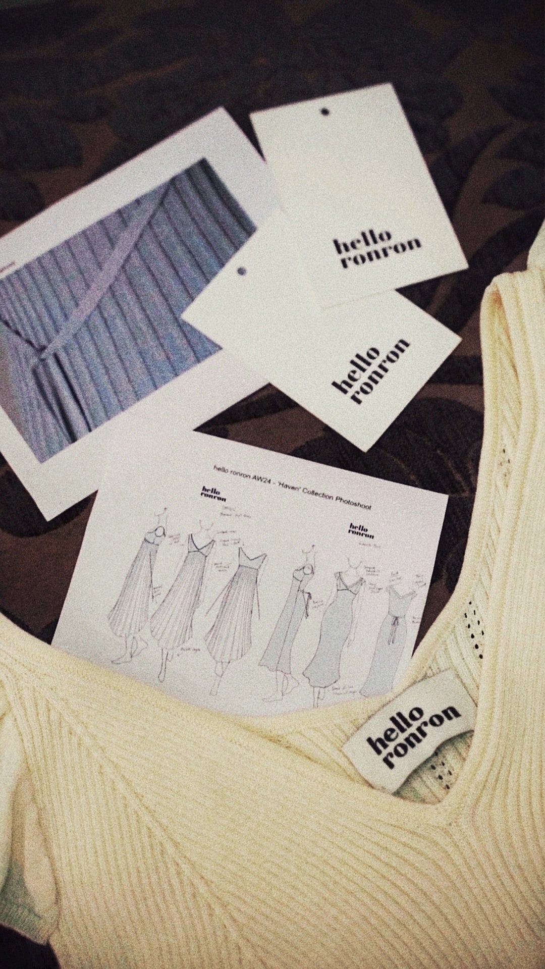 Knitwear detail from the hello ronron Haven Collection